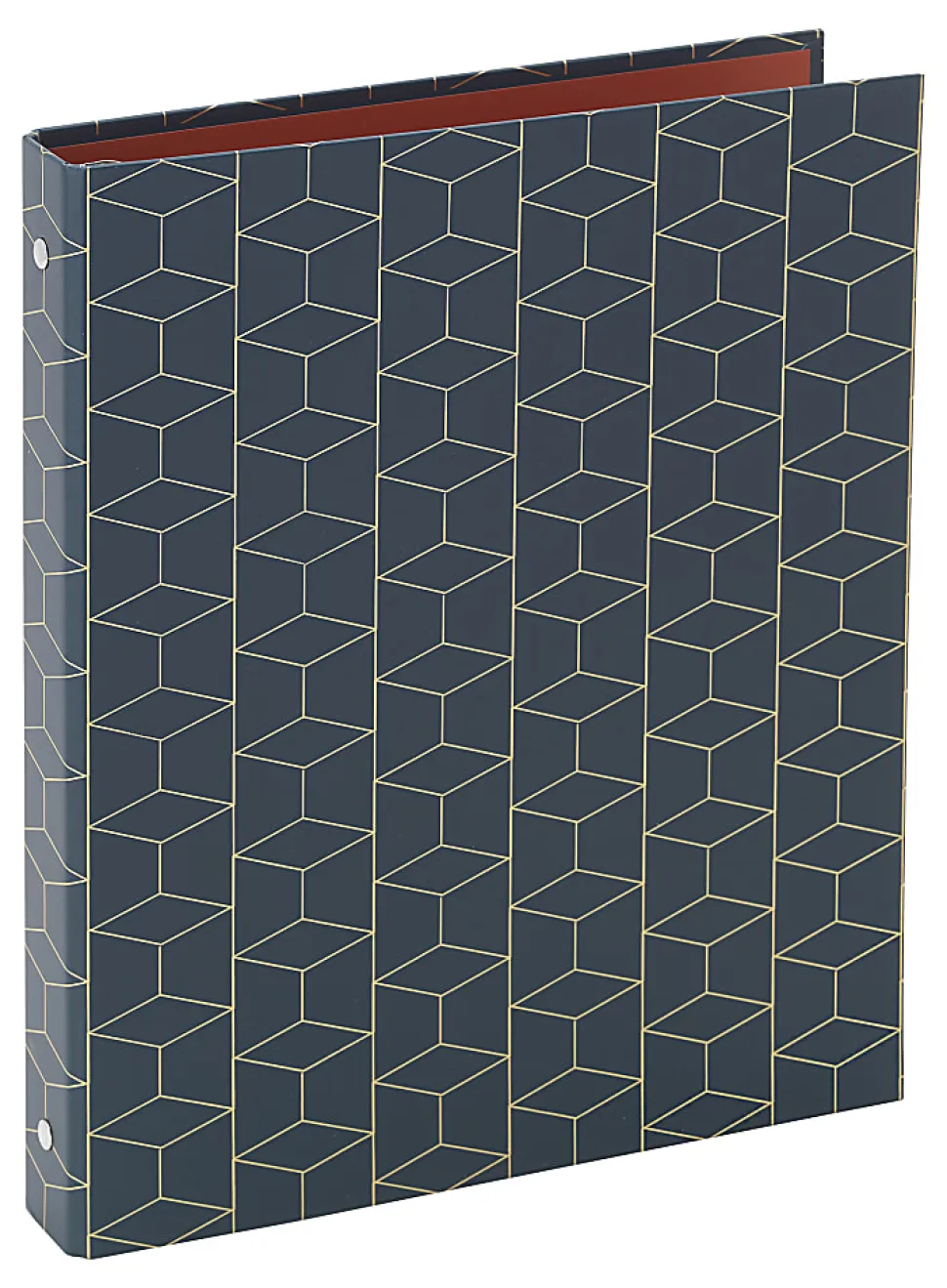 Office Depot® Brand Fashion 3-Ring Binder, 1" Round Rings, Blue/Gold