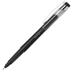 Office DepotĀ® Brand Felt-Tip Pens, Fine Point, 0.5 mm, Black Barrel, Black Ink, Pack Of 4