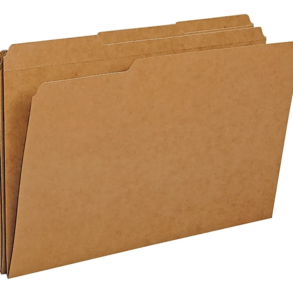 Office Depot® Brand File Folders, 1/3 Cut, Legal Size (8-1/2" x 14"), 3/4" Expansion, Kraft, Box Of 100