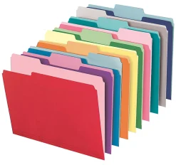 Office Depot® Brand File Folders, 1/3 Cut, Letter Size, Assorted Colors, Box Of 250 Folders