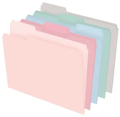 Office Depot® Brand File Folders With 2 Fasteners, 1/3 Tab, Letter Size, Assorted Colors, Pack Of 50