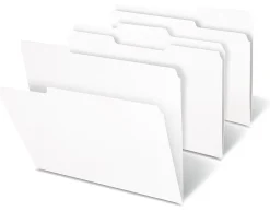 Office DepotĀ® Brand File Folders, 1/3 Cut, Letter Size, White, Box Of 100 Folders