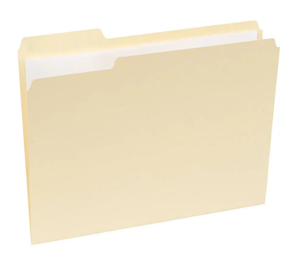 Office Depot® Brand File Folders, 1/3 Cut, Letter Size, 30% Recycled, Manila, Pack Of 100 Folders