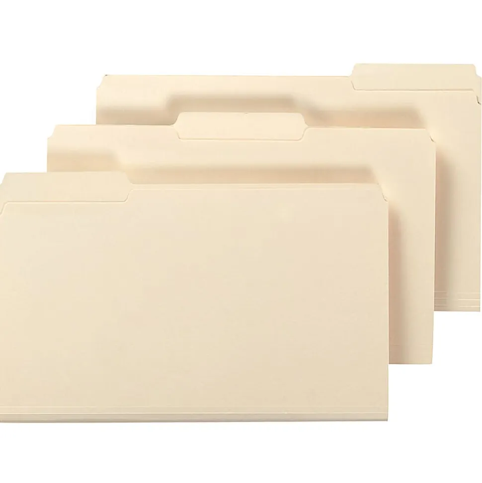Office Depot® Brand File Folders, 1/3 Cut, Legal Size, 30% Recycled, Manila, Pack Of 100