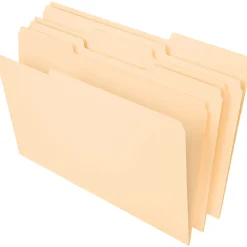 Office Depot® Brand File Folders, 1/3 Tab Cut, Legal Size, Manila, Pack Of 100 Folders