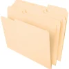 Office Depot® Brand File Folders, 1/3 Tab Cut, Assorted Position, Letter Size, Manila, Pack Of 100 Folders