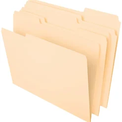 Office Depot® Brand File Folders, 1/3 Tab Cut, Assorted Position, Letter Size, Manila, Pack Of 100 Folders