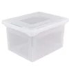 Office Depot® Brand File Tote With Snap Lid And Built In Handles, Letter/Legal Size, 18" x 14 1/4" x 10-7/8", Clear