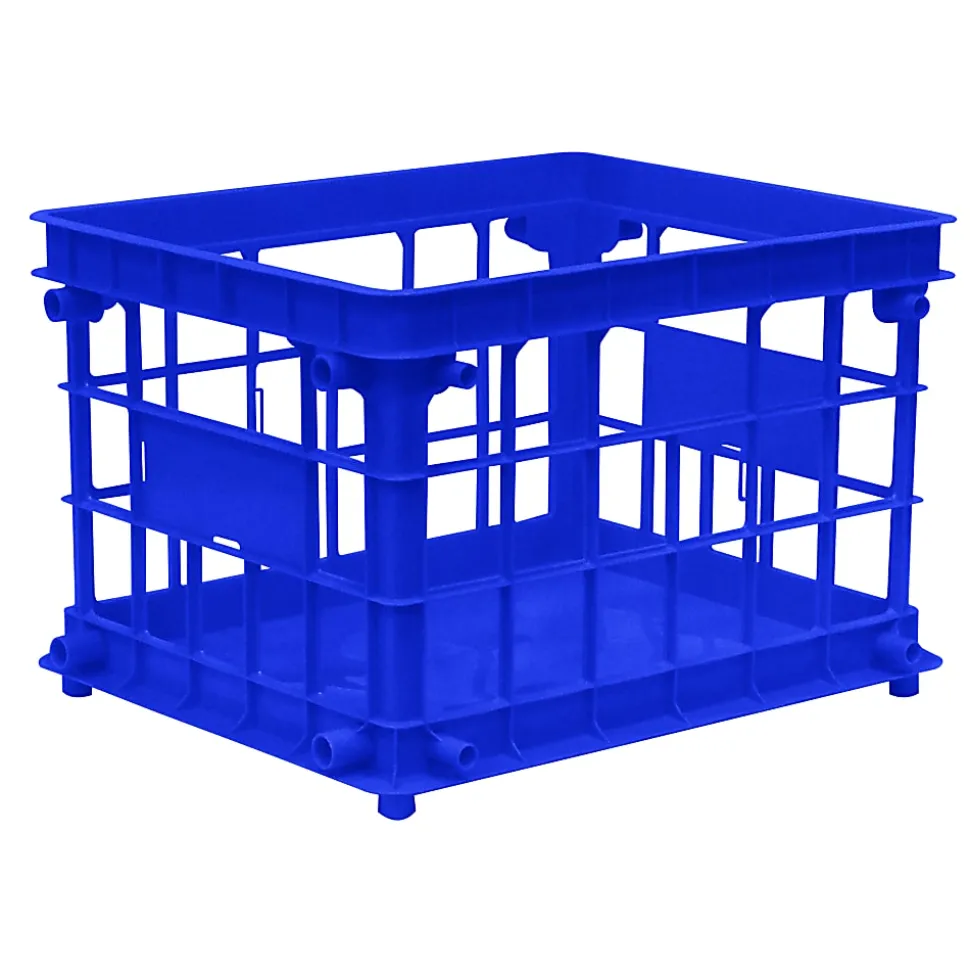 Office Depot® Brand Filing/Stacking Crate, Medium Size, Blue