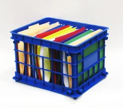 Office Depot® Brand Filing/Stacking Crate, Medium Size, Blue