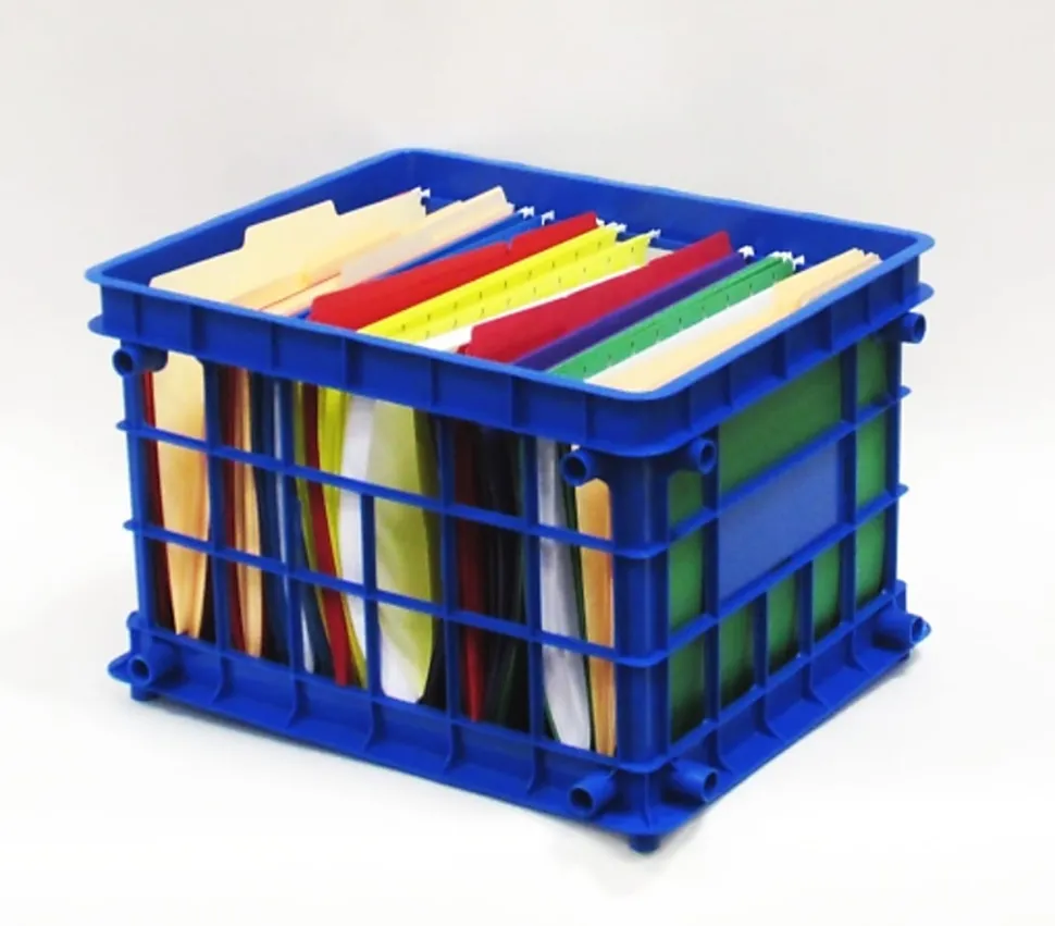 Office Depot® Brand Filing/Stacking Crate, Medium Size, Blue