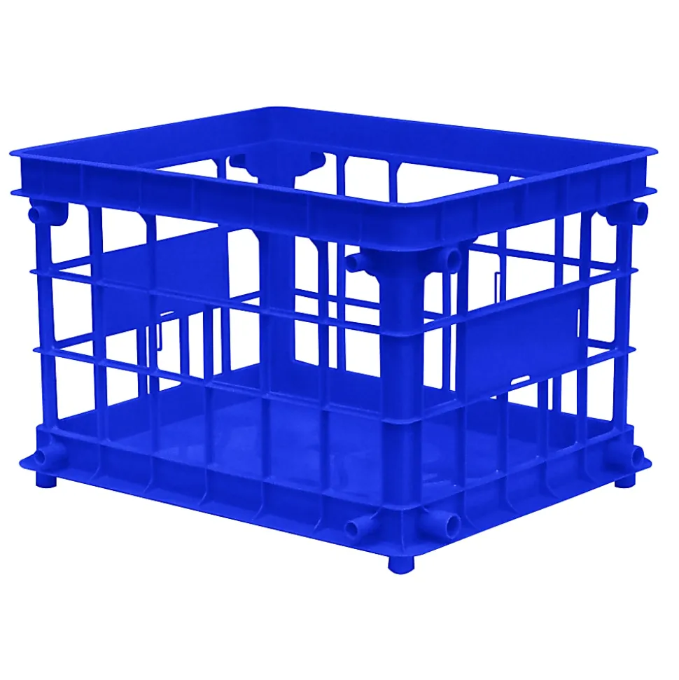 Office Depot® Brand Filing/Stacking Crate, Medium Size, Blue