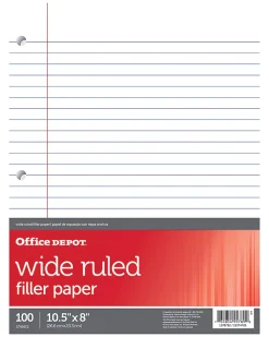 Office Depot® Brand Filler Paper, Wide Ruled, 92 Brightness, 16 Lb, Pack Of 100 Sheets