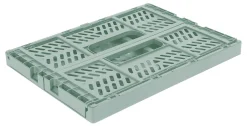 Office Depot® Brand Folding Stacking Storage Crate, 6-1/2”H x 16-15/16”W x 11-1/2”D, Sage