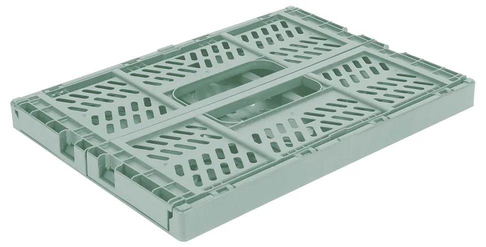 Office Depot® Brand Folding Stacking Storage Crate, 6-1/2”H x 16-15/16”W x 11-1/2”D, Sage