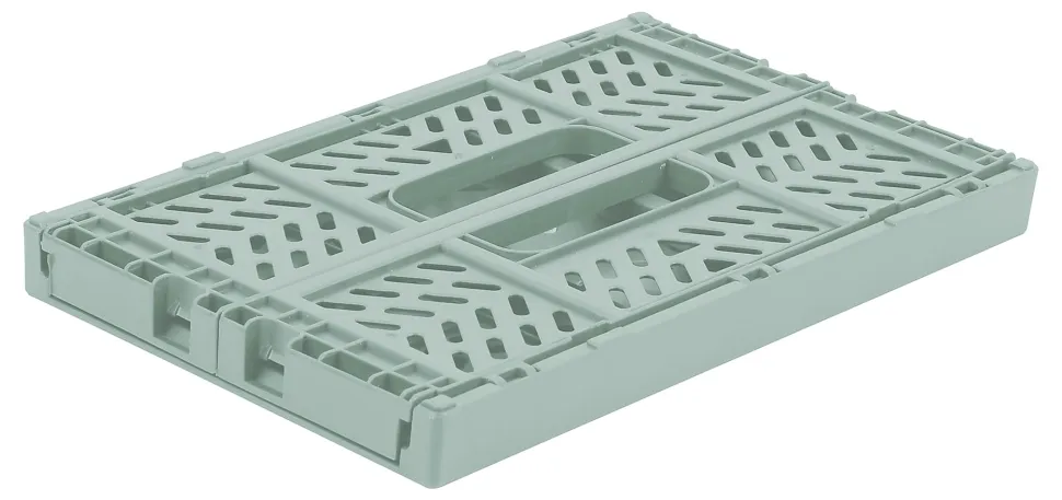 Office Depot® Brand Folding Stacking Storage Crate, 3-5/16”H x 8-5/16”W x 5-3/4”D, Sage