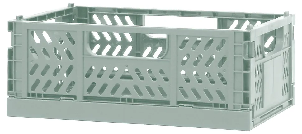 Office Depot® Brand Folding Stacking Storage Crate, 3-5/16”H x 8-5/16”W x 5-3/4”D, Sage
