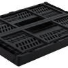Office Depot® Brand Folding Stacking Storage Crate, 6-1/2”H x 16-15/16”W x 11-1/2”D, Black