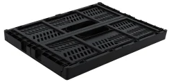 Office Depot® Brand Folding Stacking Storage Crate, 6-1/2”H x 16-15/16”W x 11-1/2”D, Black