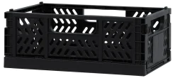 Office Depot® Brand Folding Stacking Storage Crate, 3-5/16”H x 8-5/16”W x 5-3/4”D, Black