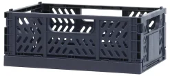Office Depot® Brand Folding Stacking Storage Crate, 3-5/16”H x 8-5/16”W x 5-3/4”D, Blue