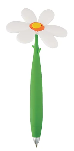 Office Depot® Brand Fun Ballpoint Pen With Topper, Flower, Fine Point, 0.7 mm, Green Barrel, Black Ink