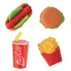 Office Depot® Brand Fun Erasers, Fast Food, Assorted Colors, Pack Of 4