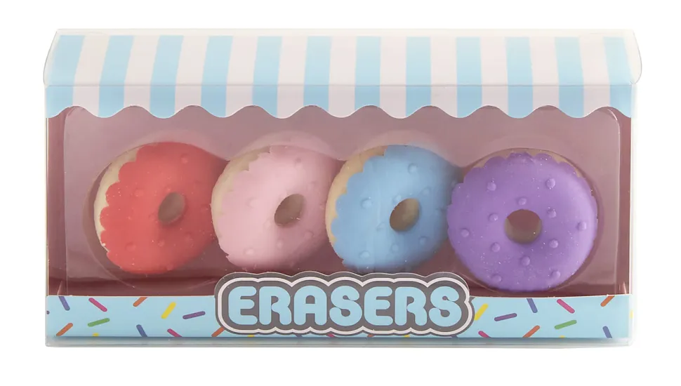 Office Depot® Brand Fun Erasers, Assorted Donuts, Pack Of 4 Erasers