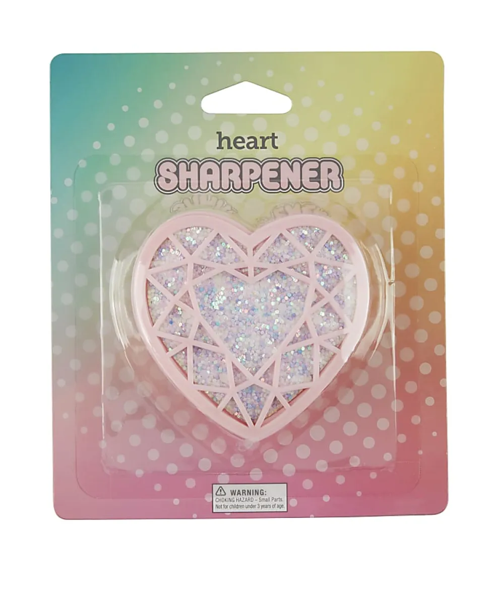 Office Depot® Brand Fun Shaped 2-Hole Manual Pencil Sharpener, Heart, Pink