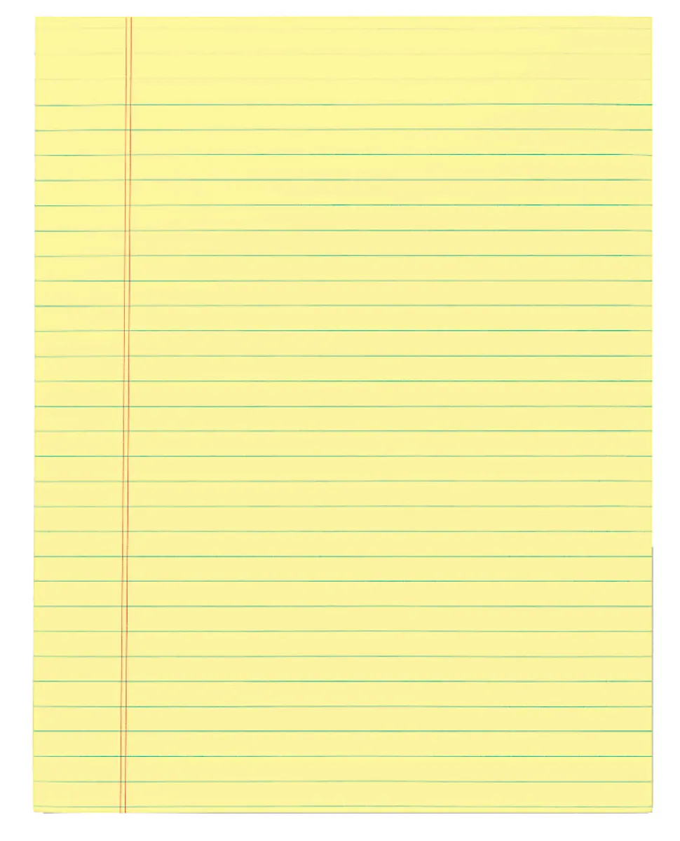 Office Depot® Brand Glue-Top Legal Pads, 8-1/2" x 11", Legal Ruled, 50 Sheets, Canary, Pack Of 12 Pads