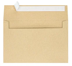 Office DepotĀ® Brand Greeting Card Envelopes, A9, 5-3/4" x 8-3/4", Clean Seal, Brown Kraft, Box Of 25