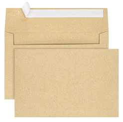 Office Depot® Brand Greeting Card Envelopes, A9, 5-3/4" x 8-3/4", Clean Seal, Brown Kraft, Box Of 25
