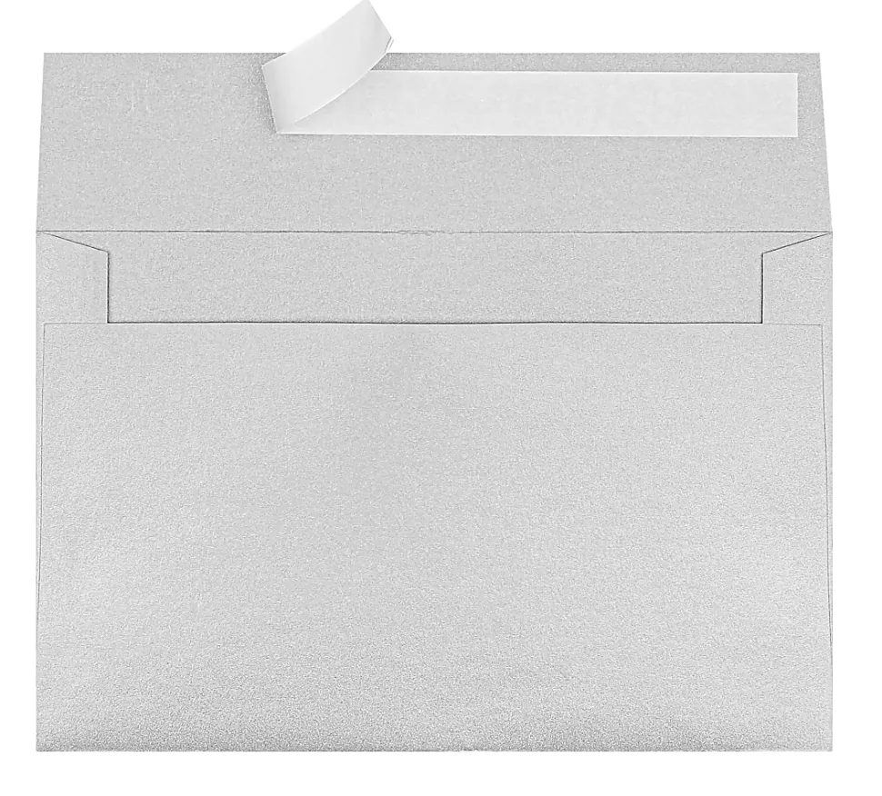 Office Depot® Brand Greeting Card Envelopes, A9, 5-3/4" x 8-3/4", Clean Seal, Silver Pearl, Box Of 25