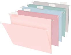 Office DepotĀ® Brand Hanging File Folders, 1/5-Cut, Letter Size, Assorted Pastel Colors, Pack Of 25 Folders