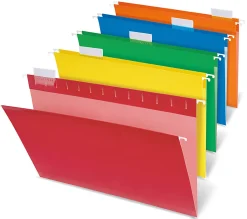 Office DepotĀ® Brand Hanging Folders, 1/5 Cut, 15-3/4" x 9-3/8", Legal Size, Assorted Primary Colors, Box Of 25