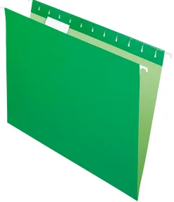 Office DepotĀ® Brand Hanging Folders, Letter Size, 1/5 Tab Cut, Bright Green, Box Of 25