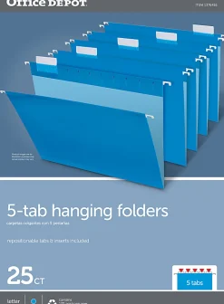 Office DepotĀ® Brand Hanging Folders, Letter Size, Blue, Box Of 25