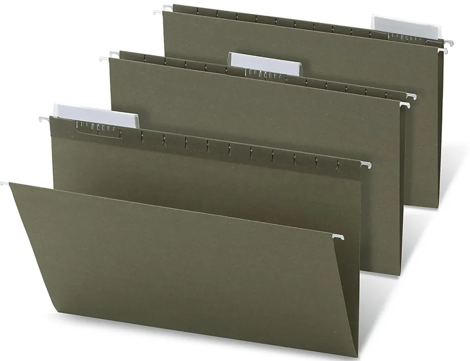 Office Depot® Brand Hanging Folders, 1/3 Cut, Legal Size, 100% Recycled, Green, Pack Of 25