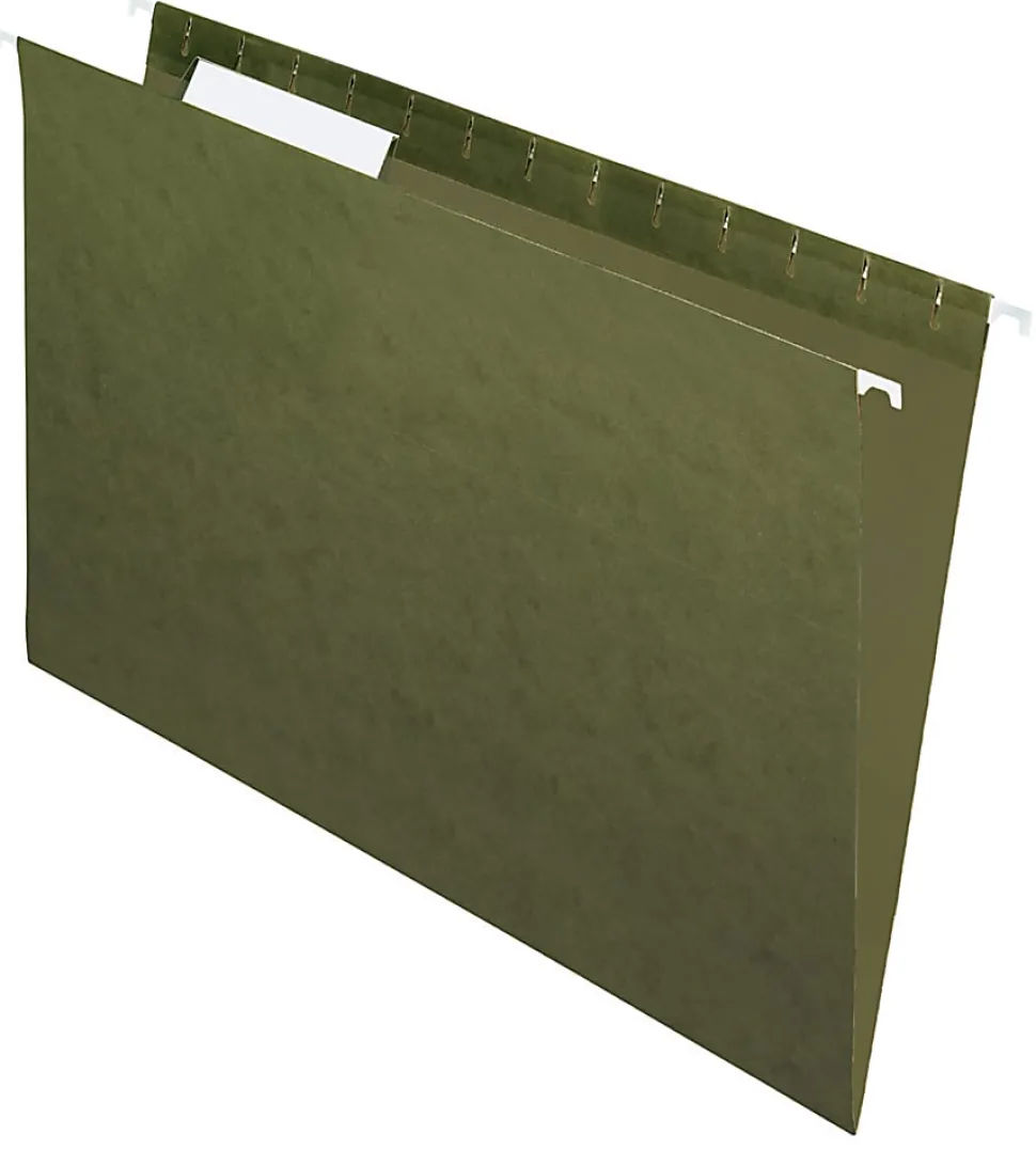 Office Depot® Brand Hanging Folders, 1/3 Cut, Legal Size, 100% Recycled, Green, Pack Of 25
