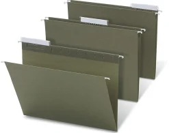 Office DepotĀ® Brand Hanging Folders, 1/3 Cut, Letter Size, 100% Recycled, Green, Pack Of 25