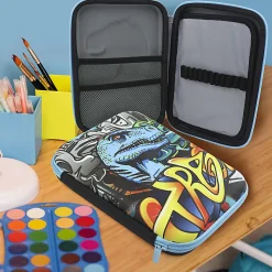 Office DepotĀ® Brand Hardtop Pencil Case, 9" x 6-1/4", Dinosaur, Total Quantity 1