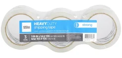 Office DepotĀ® Brand Heavy Duty Shipping Packing Tape, Ā 1.89" x 54.6 Yd., Crystal Clear, Pack Of 3 Rolls