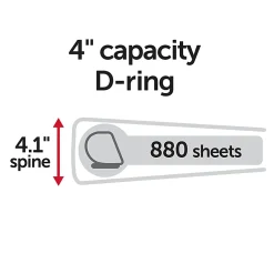 Office Depot® Brand Heavy-Duty View 3-Ring Binder, 4" D-Rings, 49% Recycled, White