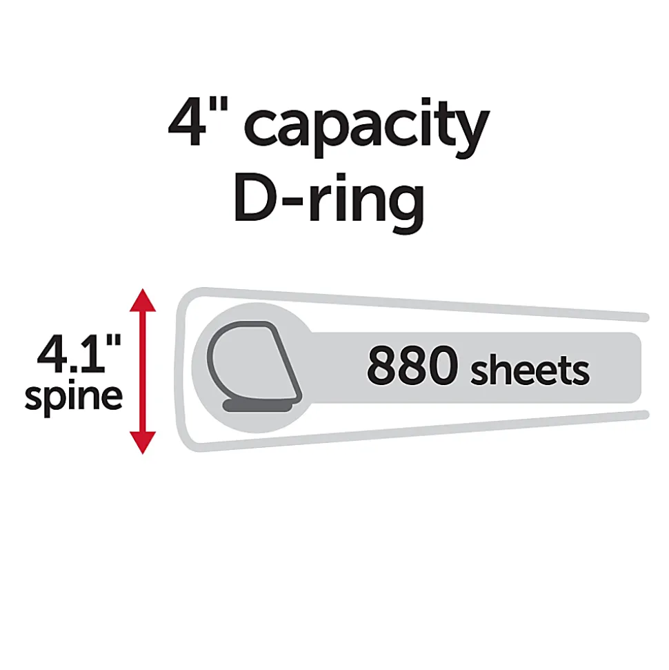 Office Depot® Brand Heavy-Duty View 3-Ring Binder, 4" D-Rings, Black