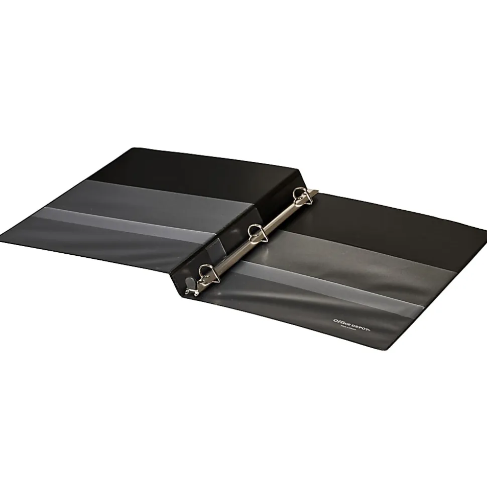 Office Depot® Brand Heavy-Duty View 3-Ring Binder, 1/2" D-Rings, Black