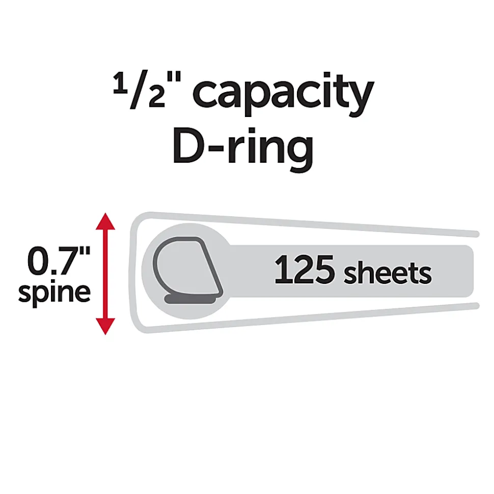 Office Depot® Brand Heavy-Duty View 3-Ring Binder, 1/2" D-Rings, Black