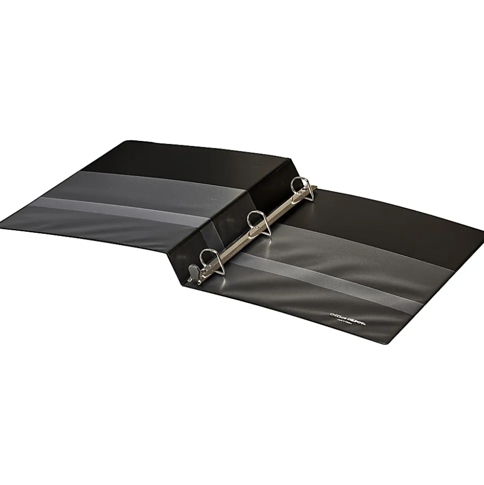 Office Depot® Brand Heavy-Duty View 3-Ring Binder, 1" D-Rings, 49% Recycled, Black