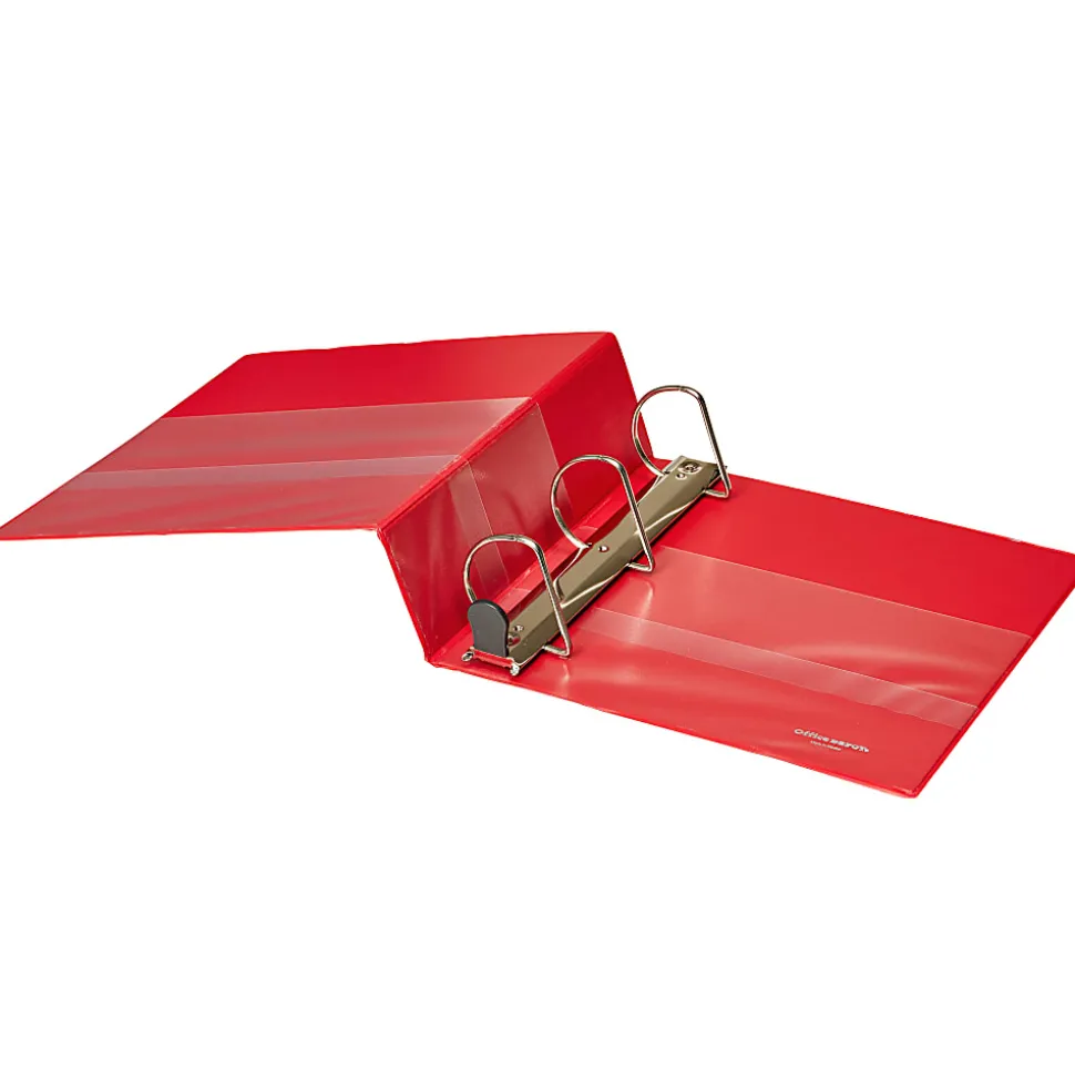 Office Depot® Brand Heavy-Duty View 3-Ring Binder, 3" D-Rings, 49% Recycled, Red