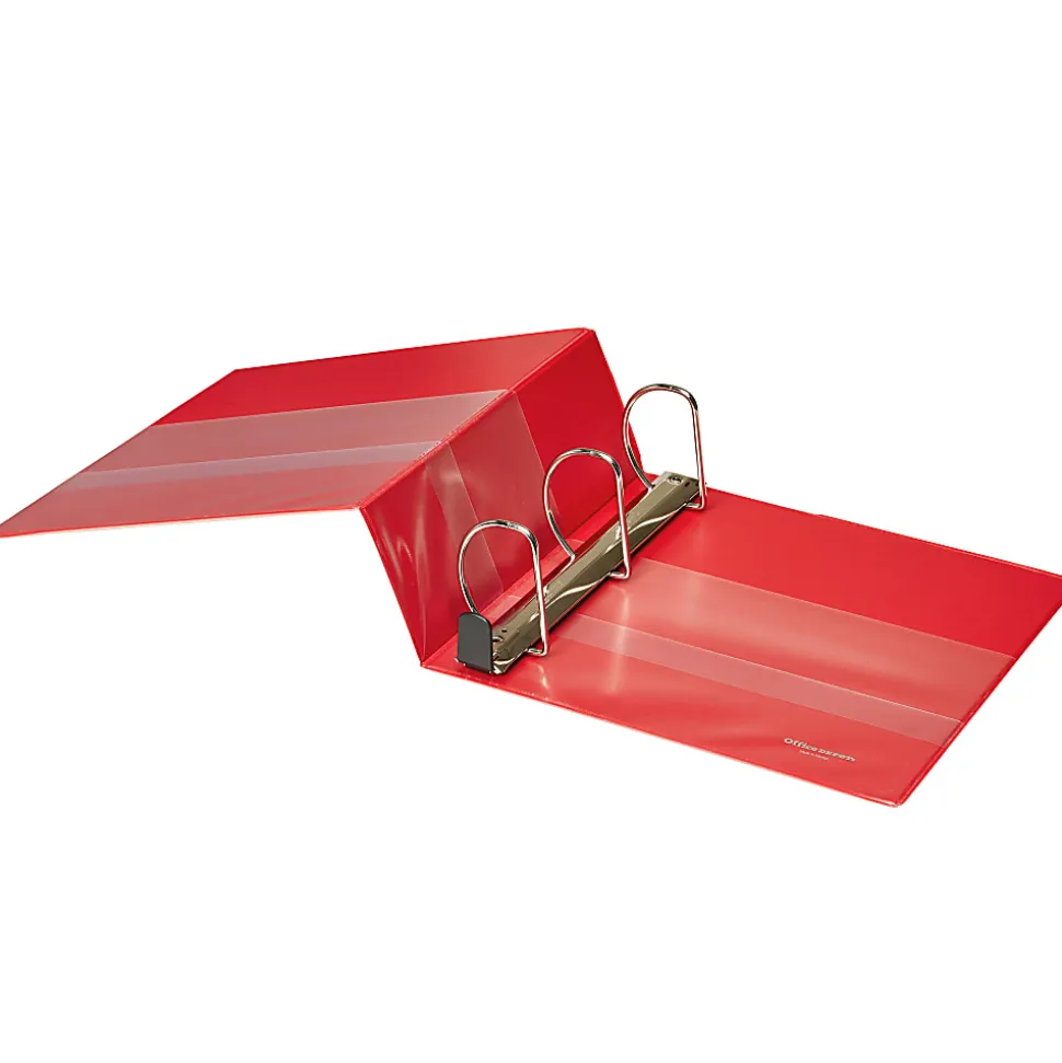 Office Depot® Brand Heavy-Duty View 3-Ring Binder, 4" D-Rings, Red