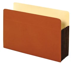 Office Depot® Brand Heavy-Duty File Pockets, 5 1/4" Expansion, 8 1/2" x 14", Legal Size, 30% Recycled, Brown, Box Of 10 File Pockets